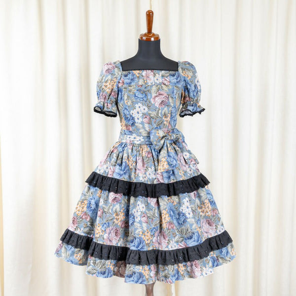 【ご予約商品】Antique Bloom Dressワンピース(ブルーローズ)
