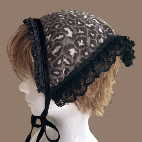 レオパード柄 バブーシュカ グレー系