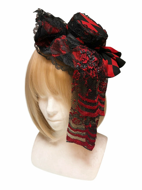 【受注生産】The noble red queen ミニハットver.ダイヤチェック