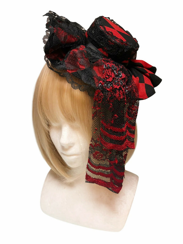 【受注生産】The noble red queen ミニハットver.ダイヤチェック