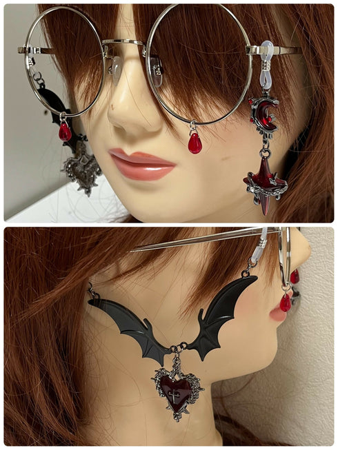 赤い夜とコウモリの丸メガネ