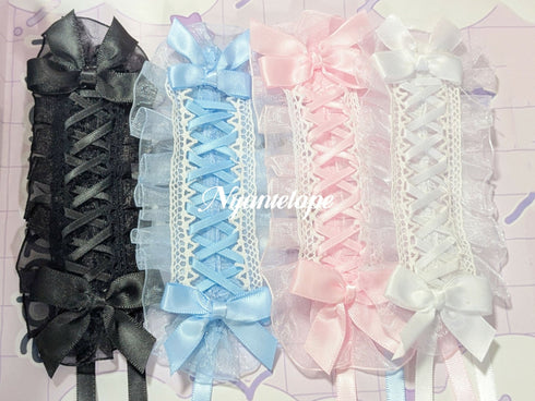 ワイヤー入りヘッドドレス(ドール、ぬいぐるみサイズ)(ブラック、ピンク、ブルー、ホワイト、イエロー) ゴスロリ 甘ロリ ロリータ ロリィタ