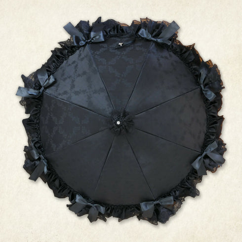夢紡ぐロゼット〜7つの旋律〜 - パゴダ 日傘 晴雨兼用 UVカット ショート丈 フリル レース ジャカード 薔薇