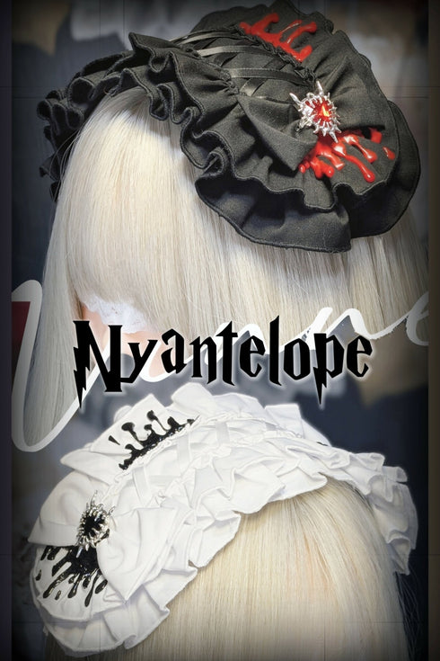 【GLM13】滴るヘッドドレス(ブラック、ホワイト) ゴスロリ ロリータ ロリィタ ハロウィン