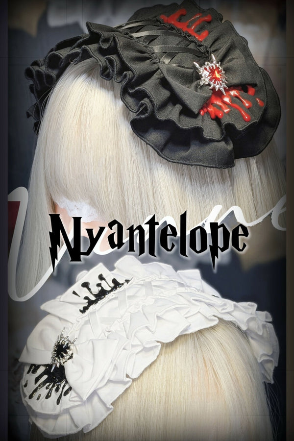 【GLM13】滴るヘッドドレス(ブラック、ホワイト) ゴスロリ ロリータ ロリィタ ハロウィン