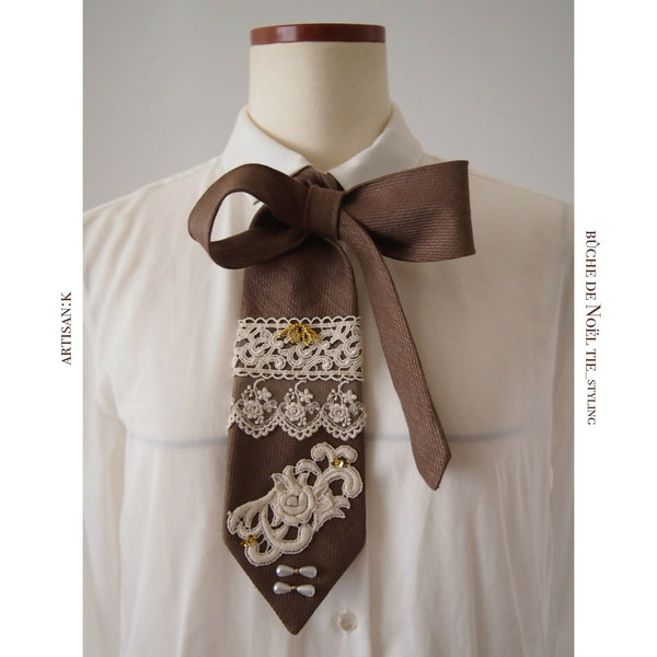 【クリスマス限定】-ˋˏラッピングネクタイ(カラー名:ブッシュドノエル)ˎˊ-