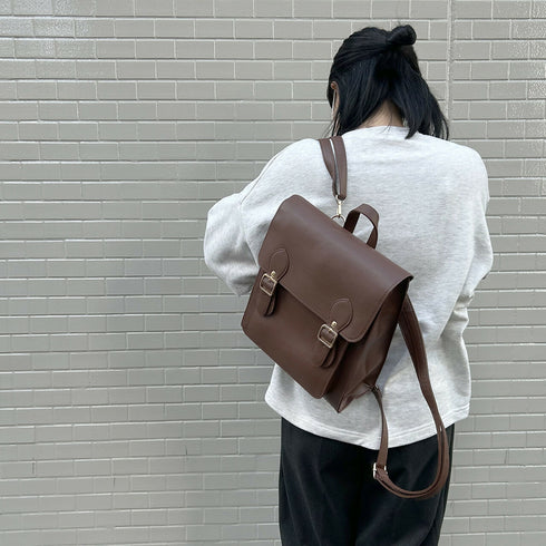 縦型サッチェルバッグ TL-5584 【ブラック キャメル ブラウン】