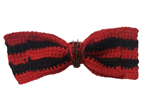 【BABY Sanctuary× s'habillerコラボ商品】血塗れの眼球赤黒ニットBIGリボンver.スカルハンド