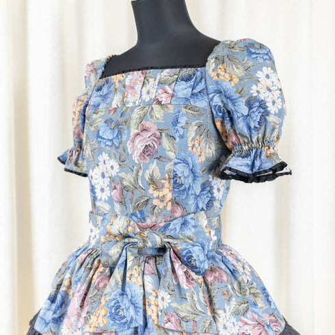 【ご予約商品】Antique Bloom Dressワンピース(ブルーローズ)