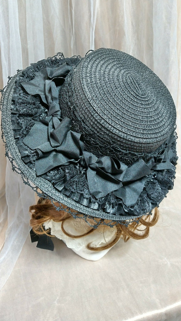 Ribbon Ribbon Gothic Straw Hat