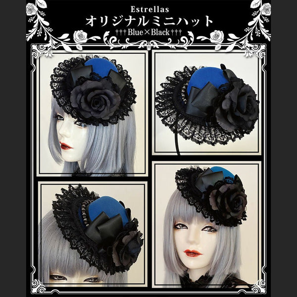 ミニハット/青×黒