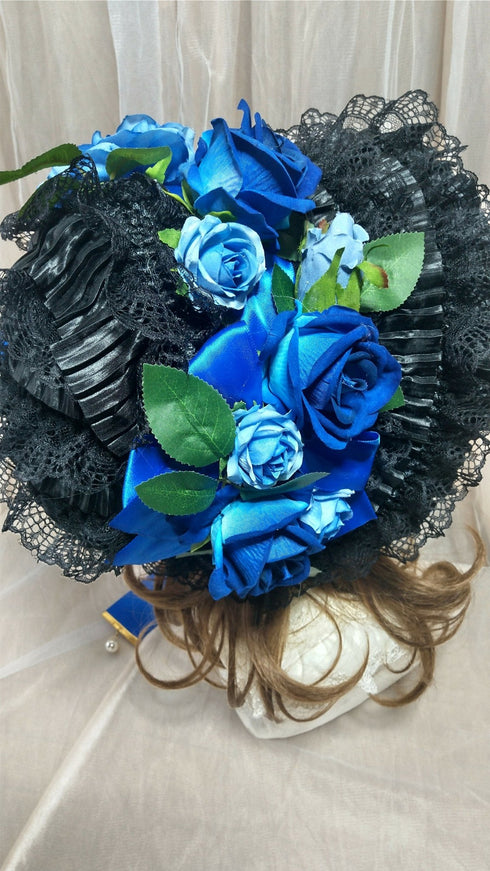 総レーススペシャルボンネット黒×青