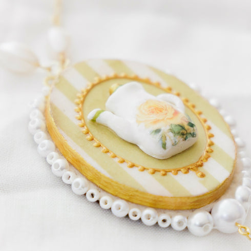 ティーポットのネックレス/緑