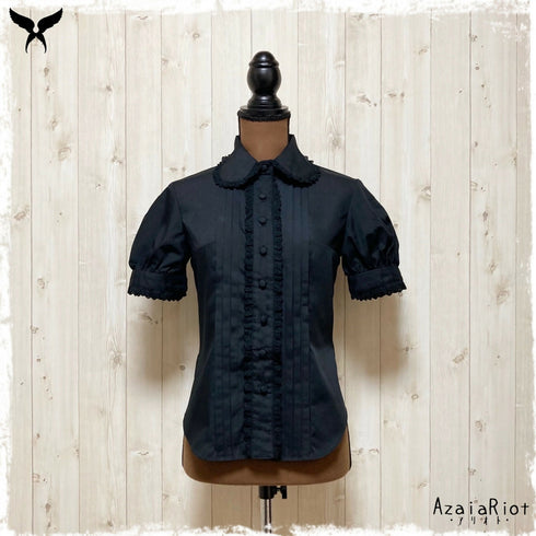 半袖ブラウス(フラット・黒) (4)