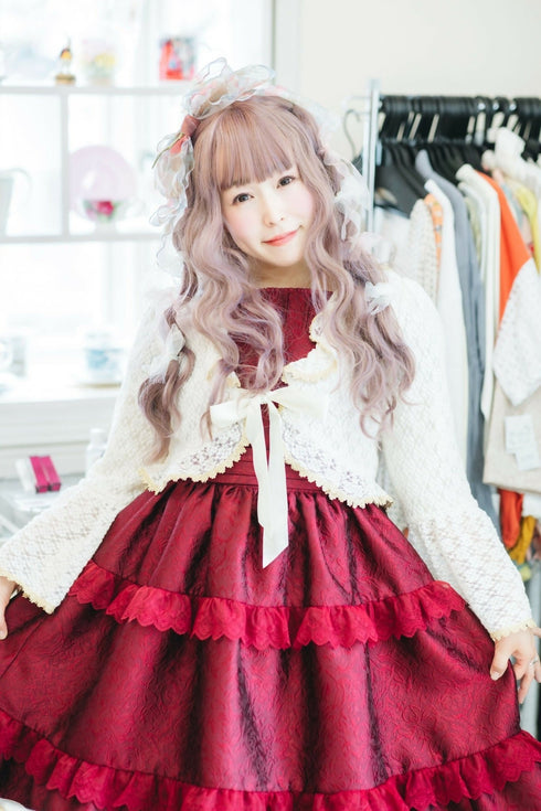 Noir Rose Jacquard Dress(ボルドー)