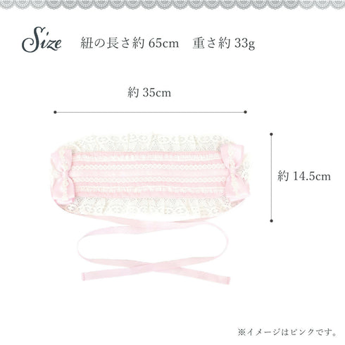 JupeLapin薔薇リボンヘッドドレス ブラック ホワイト ピンク