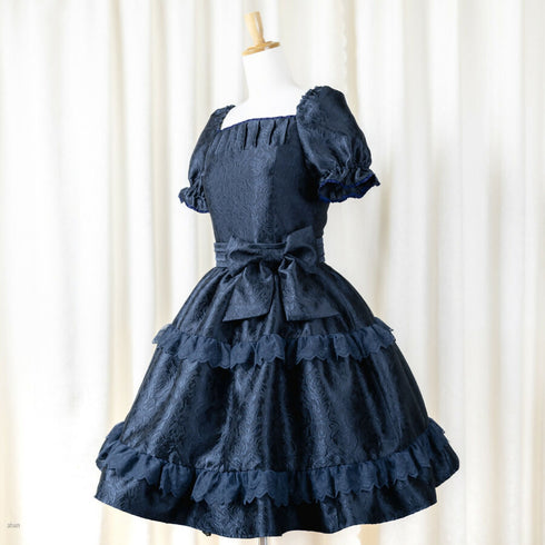 Copy of Noir Rose Jacquard Dress(ネイビー)