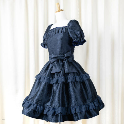Copy of Noir Rose Jacquard Dress(ネイビー)