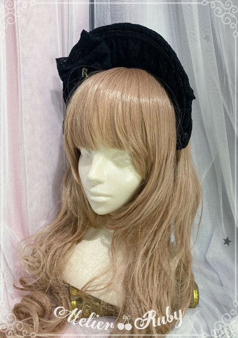 総レースボンネットカチューシャ