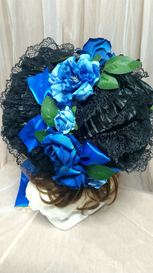 総レーススペシャルボンネット黒×青