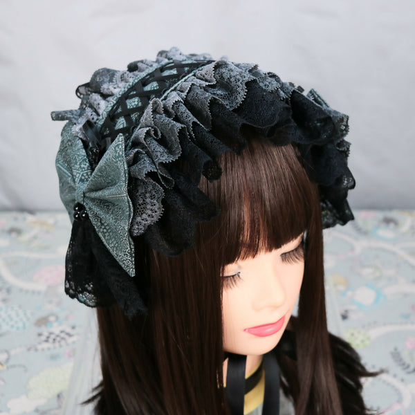 グレー×ブラック ヘッドドレス