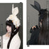 うさ耳カチューシャ うさ耳 ウサギ うさぎ アリス ヘッドドレス 髪飾り ヘアアクセサリー レース リボン ブラック ホワイト