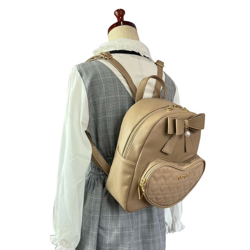 ハート♡を運んでリュック LL-1008 【ブラック ベージュ ラベンダー】