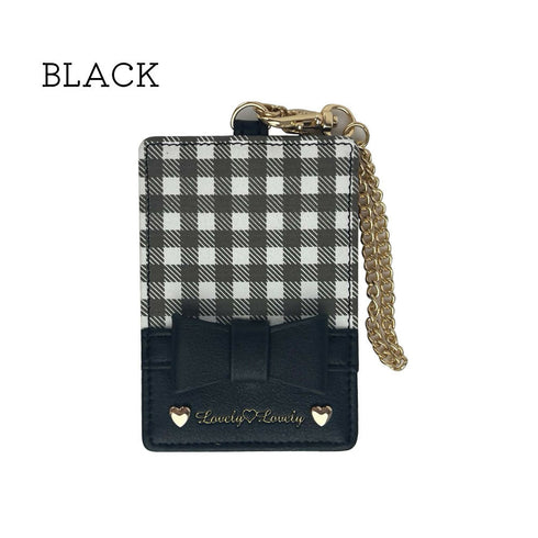 ときめきギンガムパスケース LL-1020 【ブラック ピンク サックスブルー】