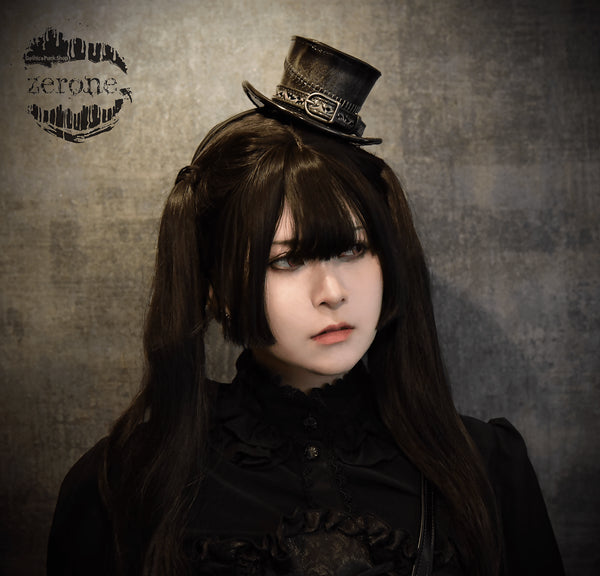 【即納】ツギハギミニハットカチューシャ【グレー】