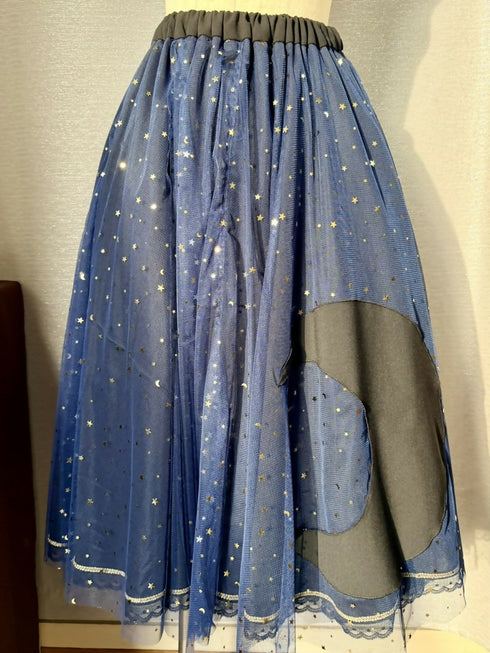 みかづきのスカート ミドル丈 夜の月