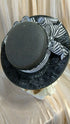 ストライプリボンフェルトハット黒
