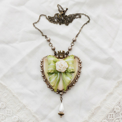 リボンのネックレス/グリーン