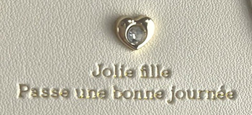 可愛い女の子、素敵な一日を過ごしてね!がま口折財布 LL-1017 【ブラック アイボリー】