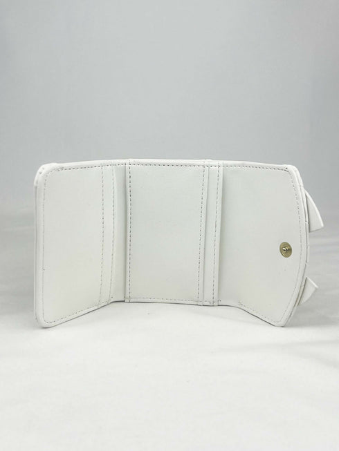 きらめき☆りぼんがま口折財布 LL-1036 【ブラック ホワイト】