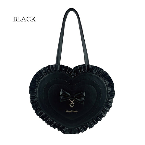 ハートで主役トート LL-1029 【ブラック ホワイト】