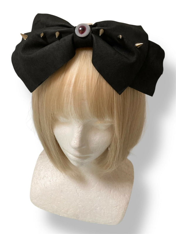 血塗れの眼球スタッズレザーBIGリボン