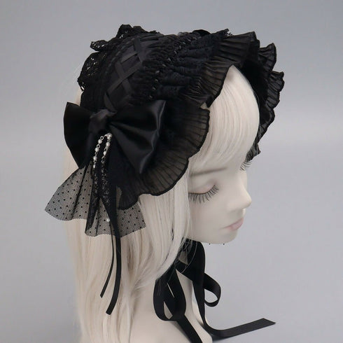 ブラックローズ リボン&チュール ヘッドドレス Lolitails+