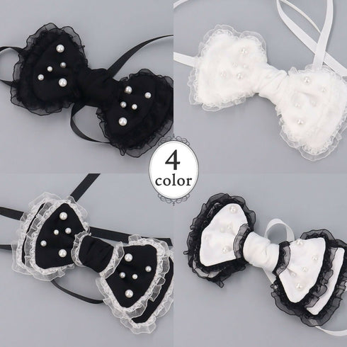 2段リボン ペット用ヘッドドレス スイートパールリボン Sweet Pearl Ribbon Lolitails