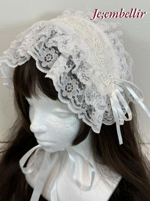 ラッセルレースヘッドドレス ホワイト