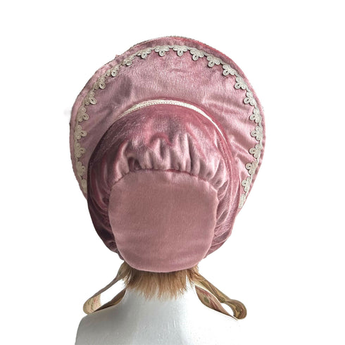 アンティークリボンのボンネット アンティークローズカラー