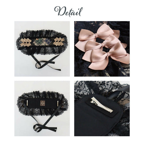 夢幻の琥珀薔薇タータンヘッドドレス