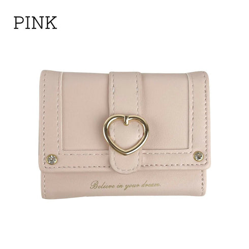 夢は叶うがま口折財布 LL-1013 【ブラック ピンク ラベンダー】