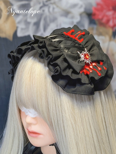 【GLM13】滴るヘッドドレス(ブラック、ホワイト) ゴスロリ ロリータ ロリィタ ハロウィン