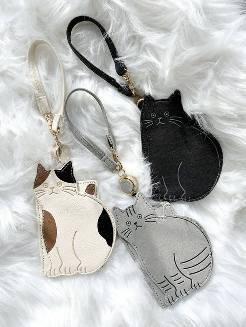 にゃーにゃーパスケース JW-0615 【ブラック/グレー/アイボリー】