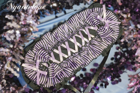 【GLM13】ストライプヘッドドレス(パープル) ゴスロリ ロリータ ロリィタ ハロウィン