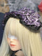 【GLM13】ストライプヘッドドレス(パープル) ゴスロリ ロリータ ロリィタ ハロウィン