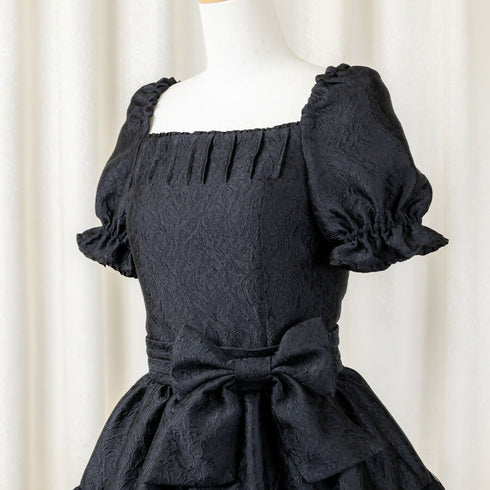 Noir Rose Jacquard Dress(Blk)