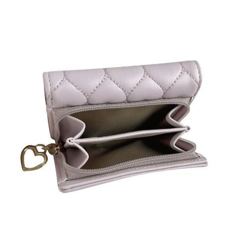 ハートを運んで折財布 LL-1012 【ブラック ベージュ ラベンダー】