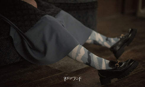 ドットリボンタイツ〈灰〉