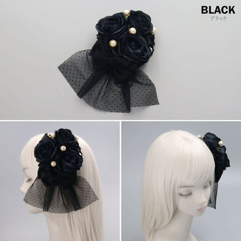 ローズとパール リボン ヘッドドレス Lolitails+